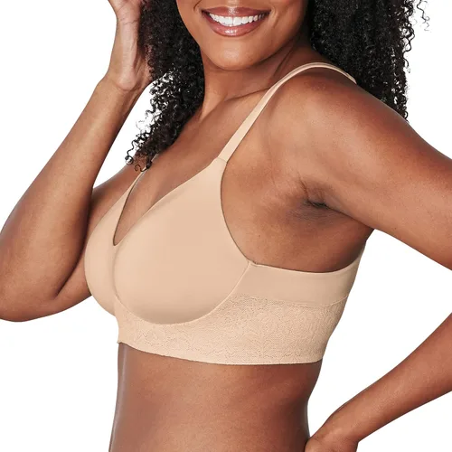 Vista 2 de Playtex Sujetador inalámbrico Secrets ComfortFlex sin varillas con cobertura completa, brasier convertible inalámbrico