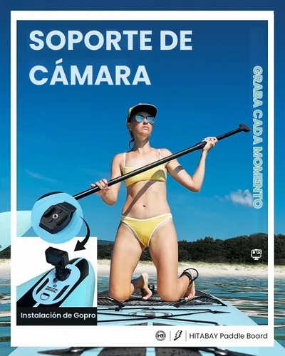 Vista 4 de [Usado] Inflatable Stand Up Paddle Board with Premium SUP Accessories & Camera Mount, Inflatable Ultra-Light (17.3lbs) Paddle Board for Adults &