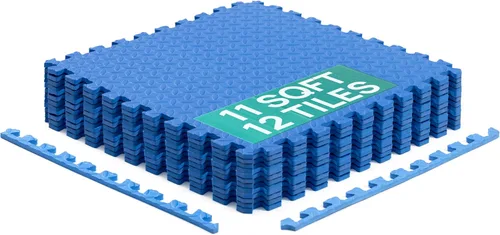 Vista 10 de Yes4All Alfombrillas Entrelazadas de EVA, Baldosas de Suelo tipo Rompecabezas, Acolchado de Suelo de Espuma con Borde para Muebles, Espacio del Negro