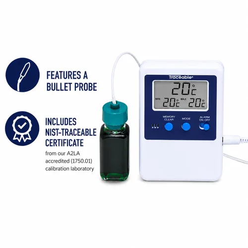Vista 5 de Traceable® Termómetros digitales con calibración (sonda de botella)