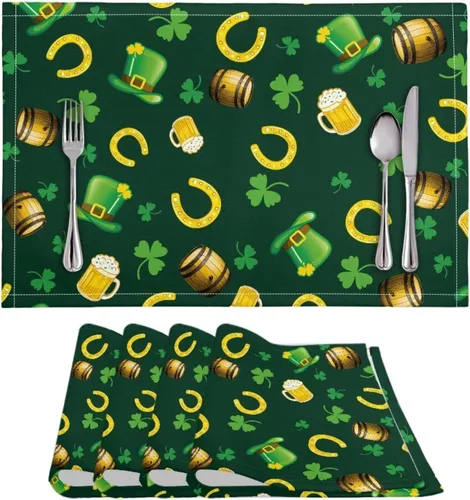 Vista 34 de BIGCARJOB Mantel individual de diseño personalizado, 4 piezas, tapete de mesa resistente al corazón, 12 x 18 pulgadas 1-diseño personalizado