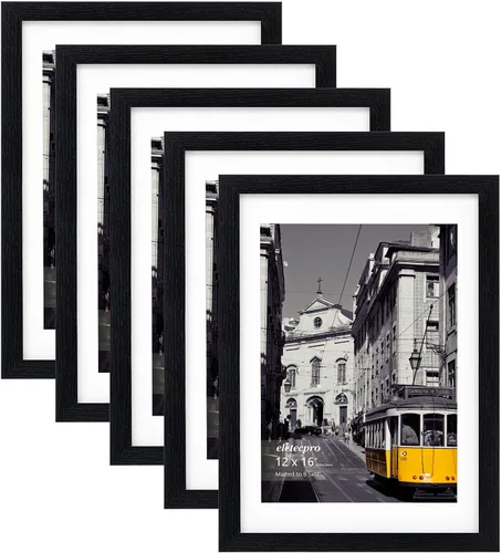 Vista 84 de eletecpro Juego de 5 marcos de fotos de 8 x 10 pulgadas, collage de fotos, decoración de pared, fotos de 5 x 7 con paspartú o de 8 x 10 pulgadas sin