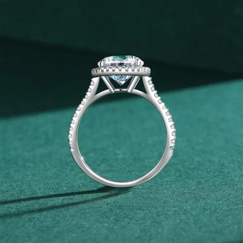 Vista 5 de Anillos llamativos de plata de ley 925 de lujo con piedras preciosas clásicas de moda para ella (color plata, nulo 8 de EE. UU.)