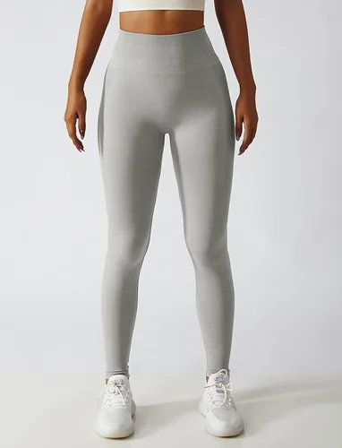 Vista 2 de Leggings amplificados sin costuras para mujer, con control de abdomen, cintura alta, para entrenamiento, gimnasio, yoga