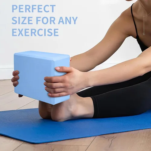 Vista 9 de Yoga Blocks, Non Slip Yoga Bricks, Portable & Lightweight Dense Foam Blocks for Stretching, Toning, and Dance. Grippy Surface Aids Balance and