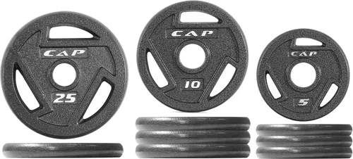 Vista 22 de CAP Barbell 2-Inch Olympic Cast Iron Plate Weight Set 75-285 lbs Multiple Options