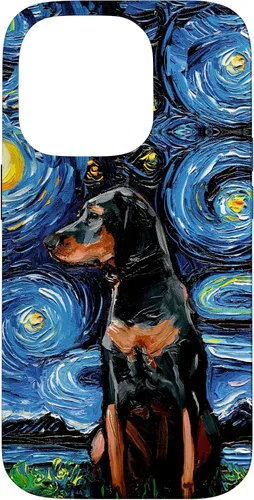 Vista 17 de Black and Tan Coonhound Starry Night Art – Dog Lover Gift Case for iPhone 17
