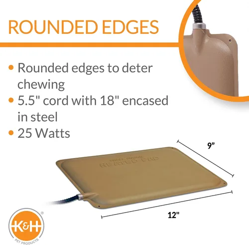 Vista 2 de K & H Manufacturing Almohadilla para animal pequeño climatizada., Bronceado