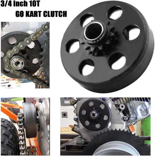 Vista 2 de Embrague MOOSUN para Minibike Go Kart de 3/4" de diámetro, 10 dientes con cadena #40/41/420