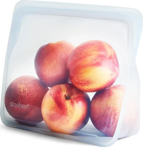 Vista 18 de Stasher Mini bolsas de silicona reutilizables de alta calidad, paquete de 2, aguamarina, 28 onzas Food-Safe Silicone, Eco-Friendly, Reusable