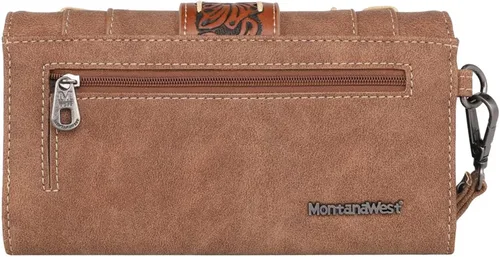 Vista 5 de Montana West Cartera de cuero para mujer con tachuelas occidentales, Bolsos
