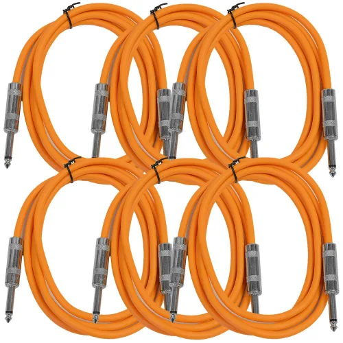 Vista 35 de Seismic Audio Cables de guitarra para altavoces, cables de guitarra TS de ¼ pulgadas, 3 pies, multicolor, paquete de 6 Color múltiple