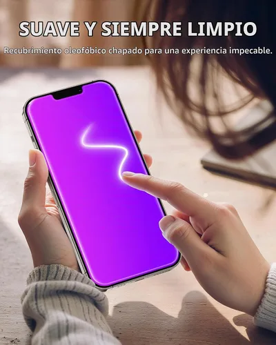 Vista 4 de PAPIKISS - Protector de pantalla de privacidad compatible con iPhone 13/iPhone 14/iPhone 13 Pro, pantalla de 6.1 pulgadas, degradado colorido anti