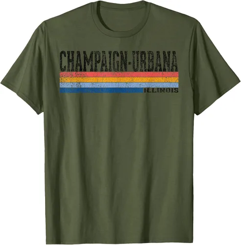 Vista 56 de clásico 1980s estilo champaign-urbana Illinois T Shirt, hombre 2XL, Blanco