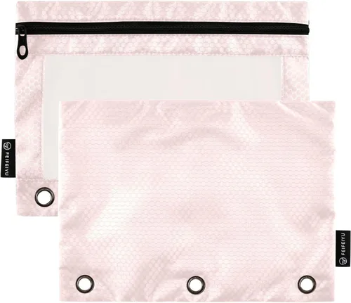 Vista 7 de Firebrick Zipper Pencil Pouch for 3 Ring Binder with Clear Window,Pencil Case 2 Pack Firebrick