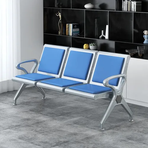 Vista 10 de Kinfant Banco de sala de espera de 2 asientos, sillas de sala de recepción con brazos, sillas de recepción de aeropuerto, sillas de vestíbulo