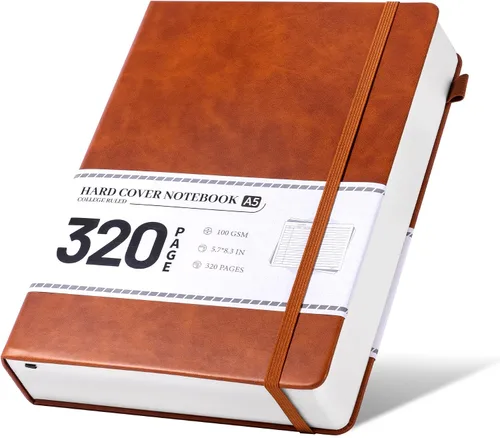 Vista 14 de CAGIE Cuaderno de cuadrícula de cuadrícula con puntos y balas, color negro A5