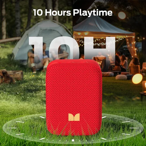 Vista 7 de Monster Atomic Atom Altavoz Bluetooth Portátil con Micrófonos para Llamadas Manos Libres, IPX5 Impermeable, Altavoz Compacto y Portátil