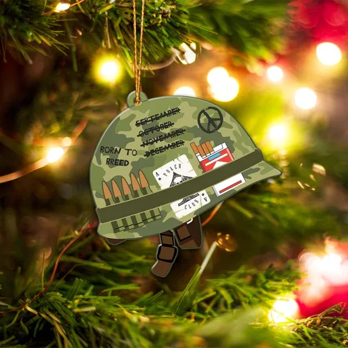 Vista 5 de Adorno de Navidad de veterano para árbol de Navidad, plano 2D (no adorno 3D), regalos para soldado veterano, fuerzas armadas, miembros del ejército
