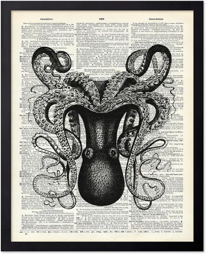 Vista 104 de Poster Master Póster de pulpo para parejas, póster de diccionario, arte Kraken, regalo romántico para él, ella, amantes, decoración náutica