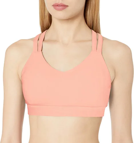 Vista 6 de C9 Champion Women's C9 Women's Medium Support Compression Strappy Back Cami Bra Jacquard blanco y negro