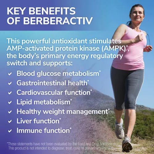 Vista 4 de Tesseract Medical Research BerberActiv-QR Berberine Suplemento de apoyo inmunológico, apoya la salud del hígado, hipoalergénico, 350 mg, 90 cápsulas