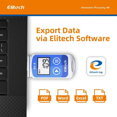 Vista 2 de Elitech Registrador de datos de temperatura USB RC-5 32000 puntos de alta precisión (paquete de 3)