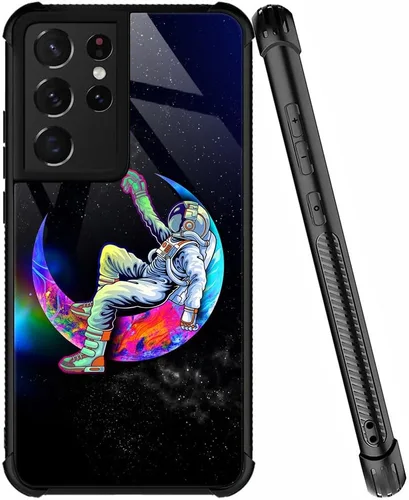 Vista 29 de ZHEGAILIAN Funda compatible con Samsung Galaxy S21, funda de vidrio orgánico para niñas, mujeres y hombres, diseño de cuatro esquinas, antiarañazos