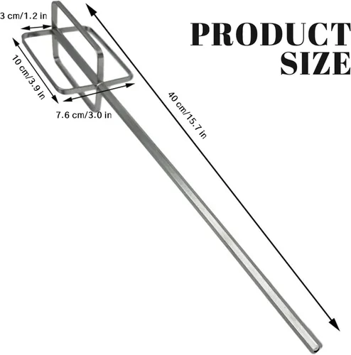 Vista 6 de Drill Mixer Attachment, Stainless Steel Stirring Rod Hand Mixer Attachments Reinforced Meat Paste Whisk Extended for Household and Construction