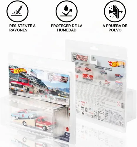 Vista 7 de Paquete de 5 fundas protectoras para transporte de equipos Hot Wheels, PET Recinto de clamshell de fácil montaje, impermeable, pantalla clara