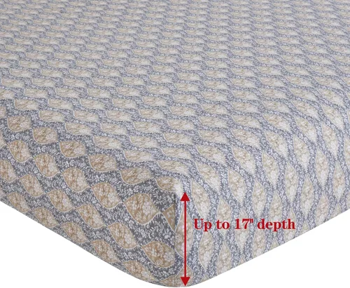 Vista 14 de Marina Decoration Ropa de cama ultra suave y sedosa con bolsillo profundo con estampado rico de rayón derivado de bambú para todas las estaciones