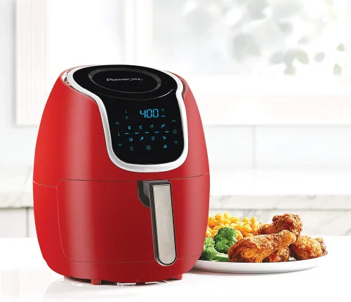 Vista 3 de PowerXL Freidora de aire Vortex - Cocina múltiple con asado, horneado, deshidratador de alimentos, cesta revestida antiadherente, libro de cocina