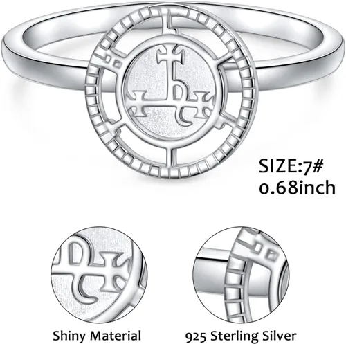 Vista 7 de DAOCHONG Sigil of Lilith - Anillos giratorios de plata de ley S925 para aliviar la ansiedad, aliviar el aburrimiento, autismo, TDAH, regalo
