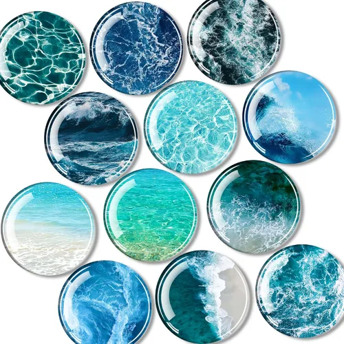 Vista 8 de Qualsen Imanes para nevera, imanes decorativos de vidrio, bonitos imanes fuertes para refrigerador, pizarra blanca, casillero, aula, cocina, oficina
