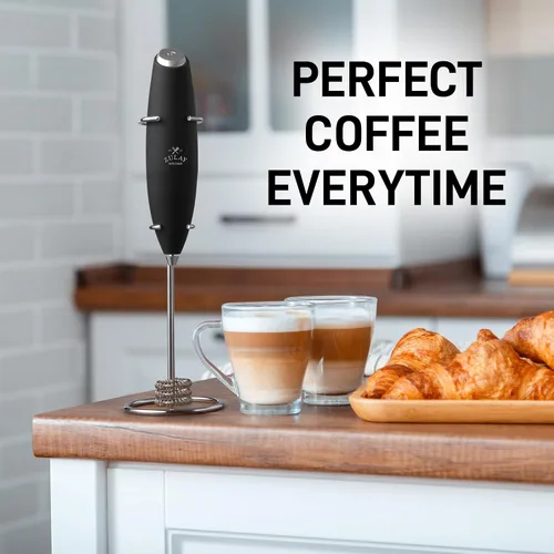 Vista 133 de Zulay Milk Boss Espumador de leche potente manual, hace espuma para latte, batidor para mezclar bebidas, café, miniespumador para capuchino, frappé