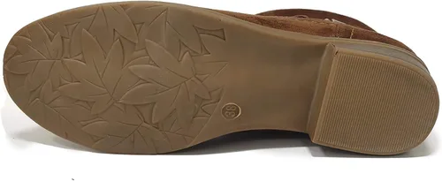 Vista 4 de VJH confort Botas de media pantorrilla para mujer, puntera redonda, tacón bajo, cómodo, holgado, con correa de hebilla y cremallera lateral