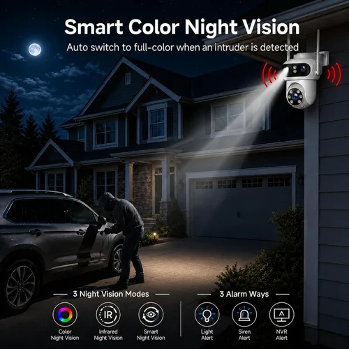Vista 13 de CAMCAMP Triple-Lens Wireless Security Camera System Outdoor with 12 Views