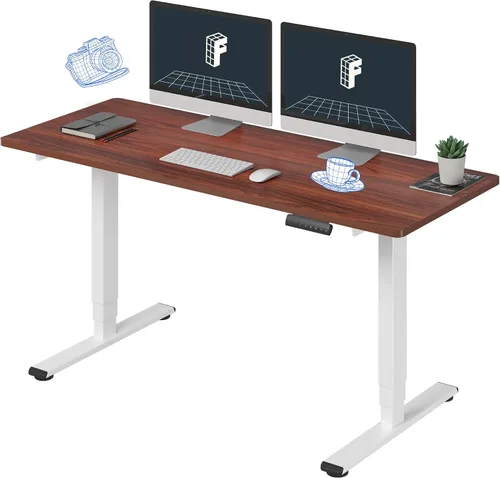 Vista 48 de FLEXISPOT E6 - Escritorio de pie eléctrico de 3 etapas con motor dual, 48 x 24, para usar sentado o de pie, soporta 220 lbs, altura ajustable