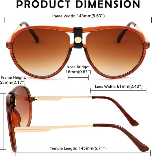 Vista 7 de FEISEDY Gafas de sol clásicas retro estilo piloto para mujeres y hombres, diseño de metal, vintage, de los años 70, gafas de sol redondas B4048