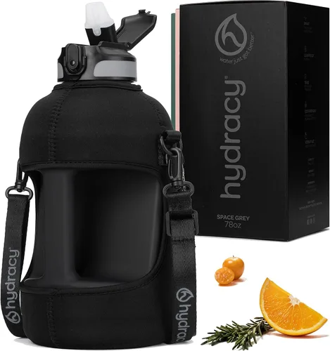 Vista 16 de Hydracy Botella de agua de plástico Tritan de 2.3 L sin BPA con correa de hombro ajustable, tapa a prueba de derrames y práctica boquilla de Lus