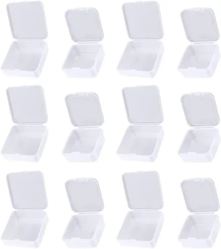Vista 3 de ONDIAN CHUNCIN - 24Pcs Plastic Jewelry Holder Small Square Beads Organizer Desktop Sundries Container Earring Bracelet Storage Case for Home Shop