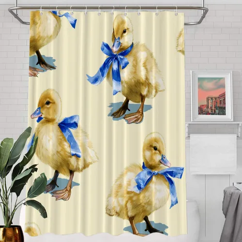 Vista 11 de Batmerry Maritime Nautical Hookless Shower Curtain with Snap in Liner Set, Anchors Ship Wheel Bath Curtain Magnetic Hem Quick-Drying Waterproof