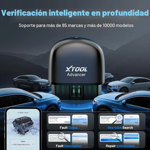 Vista 4 de XTOOL Advancer AD20 Pro Escáner Inalámbrico OBD2 Herramienta de Diagnóstico, Lector de Códigos de Automóvil para iPhone y Android, Herramienta