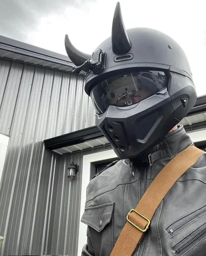 Vista 6 de MagNeatOhz - Cuernos de diablo grandes para casco, fabricados en Estados Unidos, accesorio magnético e intercambiable para casco, par