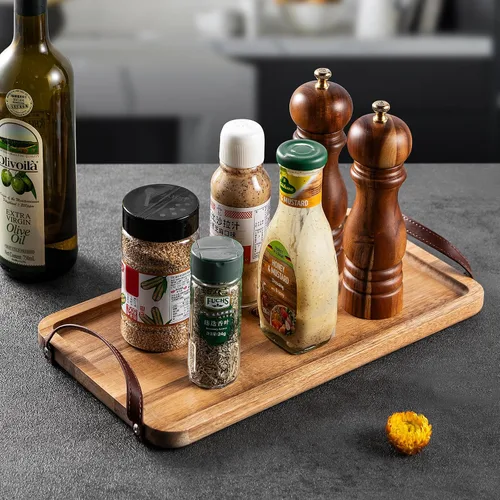 Vista 6 de Tablas de charcutería con asas, plato de madera para postre, tabla de queso, tabla de servir pizza, tabla de charcutería de viaje, verduras, frutas