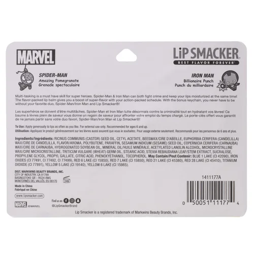 Vista 9 de Lip Smacker Marvel, llavero, bálsamo labial para niños - Spiderman y Capitán América