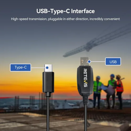 Vista 9 de Retevis RB48 Walkie Talkies Bundle con cable de programación, largo alcance