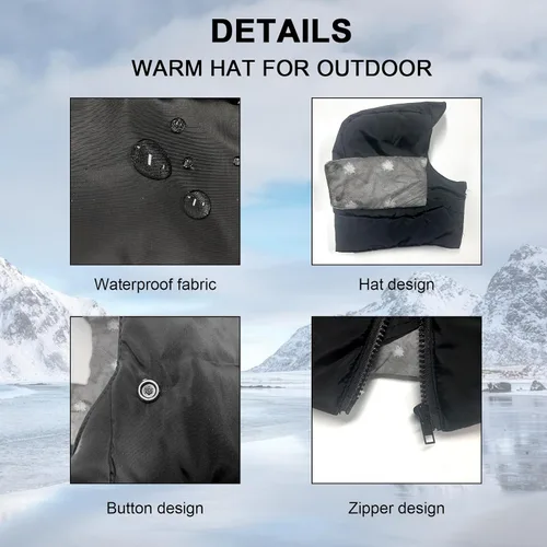 Vista 2 de Gorro cálido de invierno para hombres y mujeres, saco de dormir resistente al viento, para acampar al aire libre, gorra impermeable para senderismo