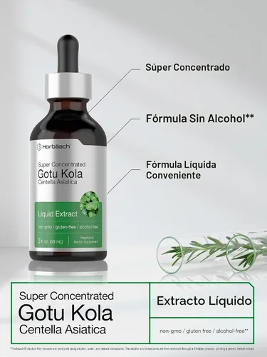 Vista 4 de Horbäach Gotu Kola Extract 2 fl oz Sin alcohol