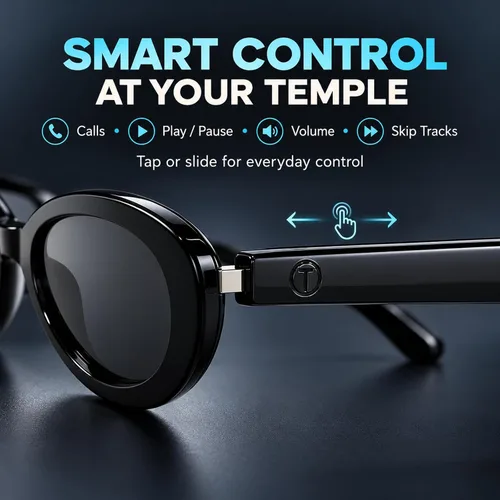 Vista 10 de AI Smart Glasses, Fashion Bluetooth Sunglasses Cat Eye Frame Thin Temples
